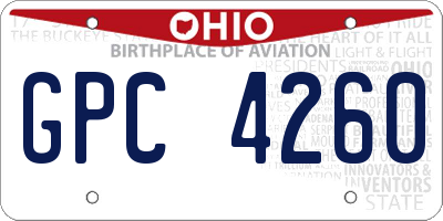 OH license plate GPC4260
