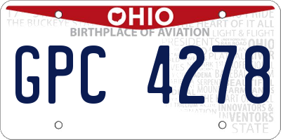 OH license plate GPC4278