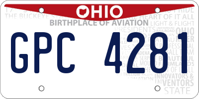 OH license plate GPC4281