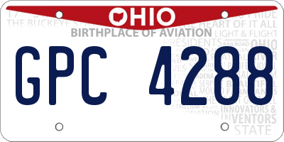 OH license plate GPC4288