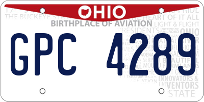 OH license plate GPC4289