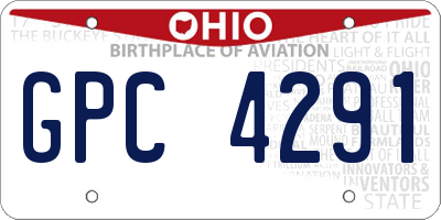 OH license plate GPC4291