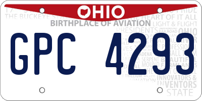 OH license plate GPC4293