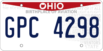 OH license plate GPC4298