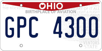 OH license plate GPC4300