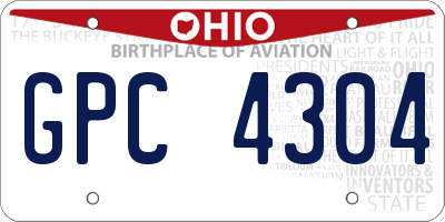 OH license plate GPC4304