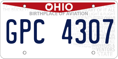 OH license plate GPC4307