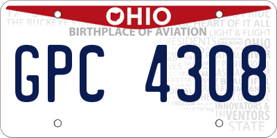 OH license plate GPC4308