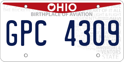 OH license plate GPC4309