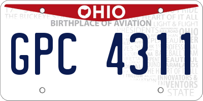 OH license plate GPC4311
