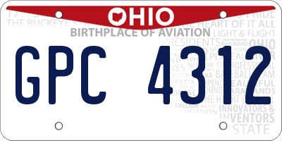 OH license plate GPC4312
