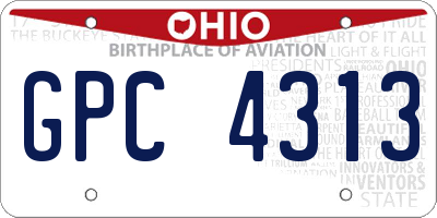 OH license plate GPC4313