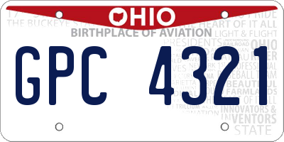OH license plate GPC4321