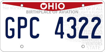 OH license plate GPC4322