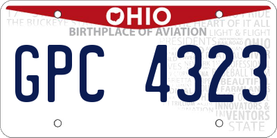 OH license plate GPC4323