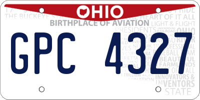 OH license plate GPC4327