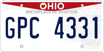 OH license plate GPC4331