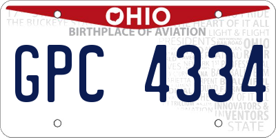 OH license plate GPC4334