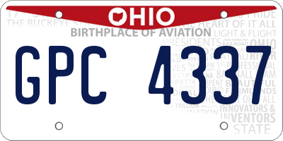 OH license plate GPC4337
