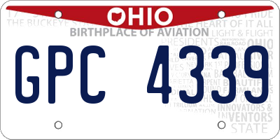 OH license plate GPC4339