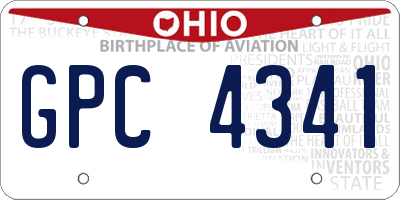 OH license plate GPC4341