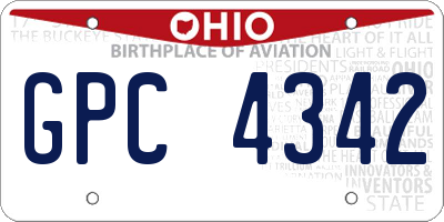 OH license plate GPC4342