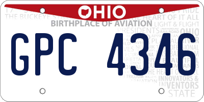OH license plate GPC4346