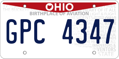 OH license plate GPC4347
