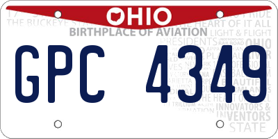 OH license plate GPC4349
