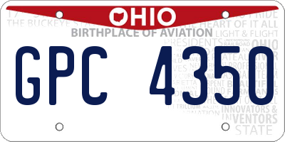 OH license plate GPC4350