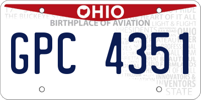 OH license plate GPC4351