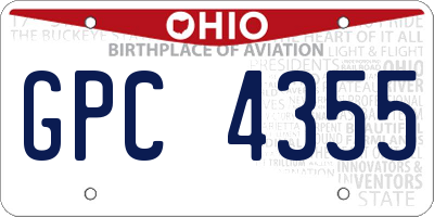OH license plate GPC4355