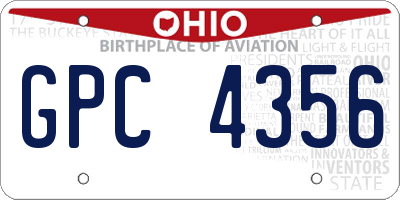 OH license plate GPC4356