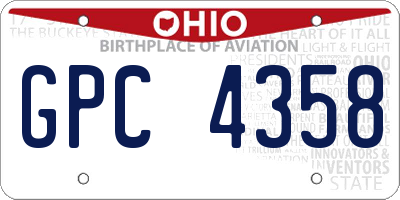 OH license plate GPC4358