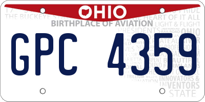 OH license plate GPC4359