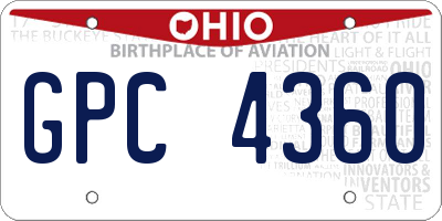 OH license plate GPC4360