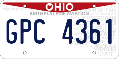 OH license plate GPC4361