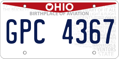 OH license plate GPC4367