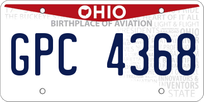 OH license plate GPC4368