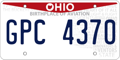 OH license plate GPC4370