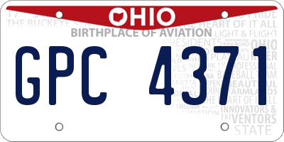 OH license plate GPC4371