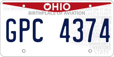 OH license plate GPC4374