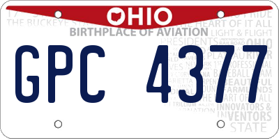 OH license plate GPC4377