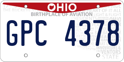OH license plate GPC4378