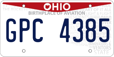 OH license plate GPC4385
