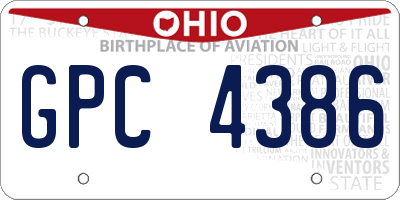 OH license plate GPC4386