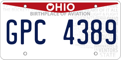 OH license plate GPC4389