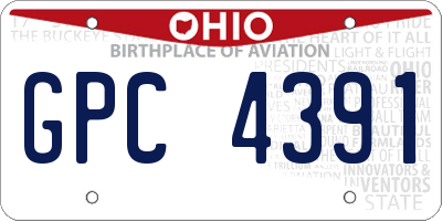 OH license plate GPC4391