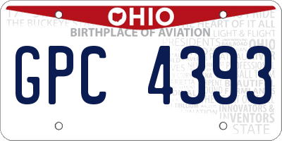 OH license plate GPC4393