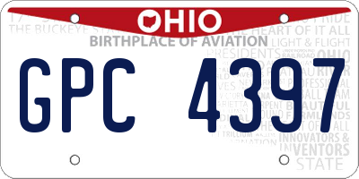 OH license plate GPC4397